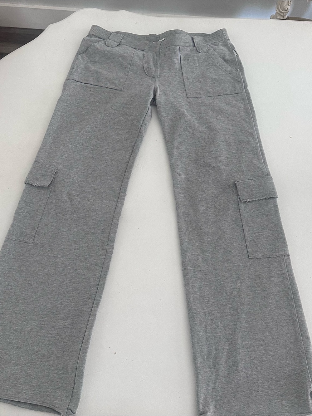 Bebe Sport Vintage 90s Y2K Grey Cargo Flare Sweatpants medium Euc - Picture 10 of 10